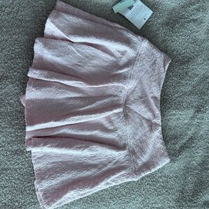 Pink Textured Mini Skirt